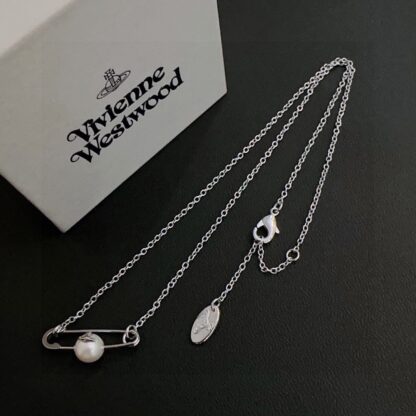 Vivienne Westwood Classic Pearl Saturn Necklace - Image 3