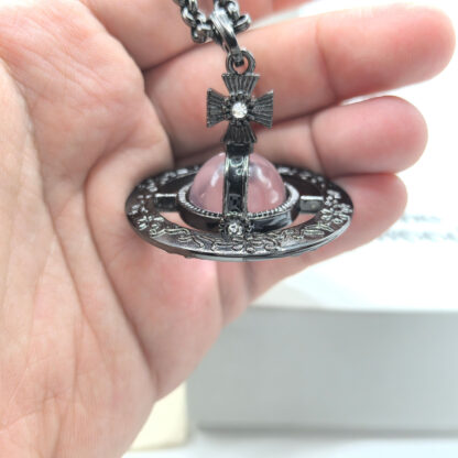 Vivienne Westwood three-dimensional large vintage carved Saturn necklace - Image 3