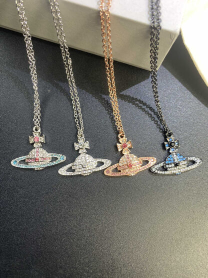Vivienne Westwood Saturn full diamond necklace - Image 3