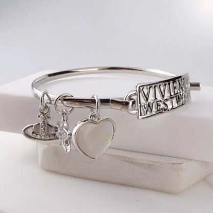Vivienne Westwood Heart Star Letter Saturn Bracelet - Image 3