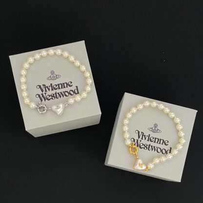 Vivienne Westwood Heart Pearl Bracelet - Image 3