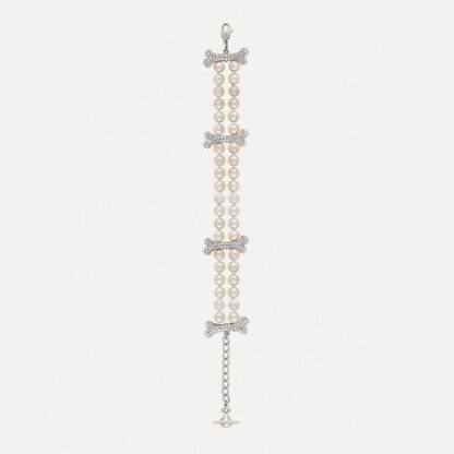 Vivienne Westwood Bone Double Row Pearl Bracelet - Image 3