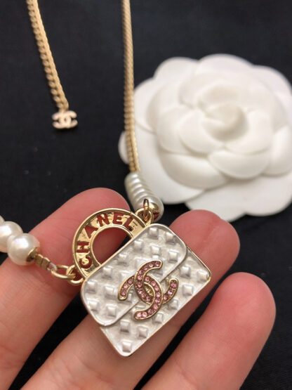 Chanel diamond pattern bag necklace - Image 3