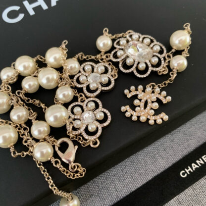 Chanel Tassel Flower Pendant Sweater Necklace - Image 3