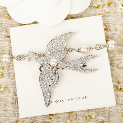 Chanel full diamond bird pearl necklace - Image 3