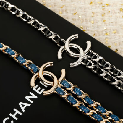Chanel Denim Double Necklace - Image 3
