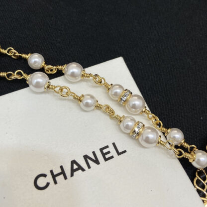 Chanel Double C Pearl Necklace - Image 3