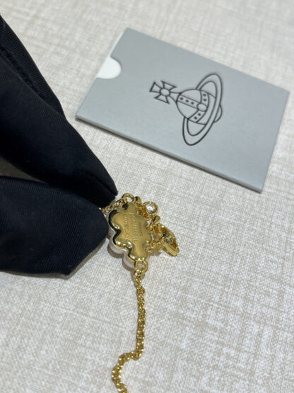 Vivienne Westwood Pearl Cloud Small Saturn Charm Bracelet - Image 3