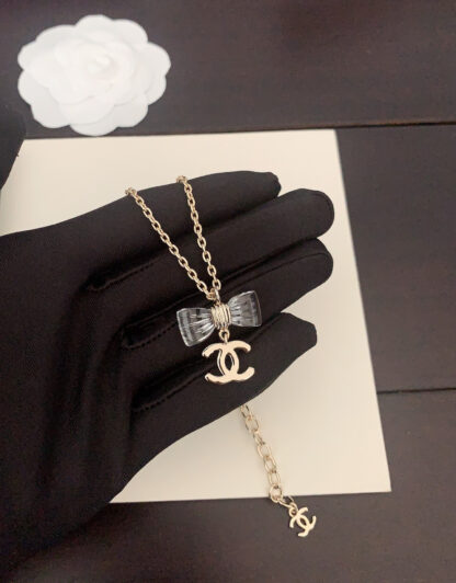 Chanel Transparent Bow Necklace - Image 4