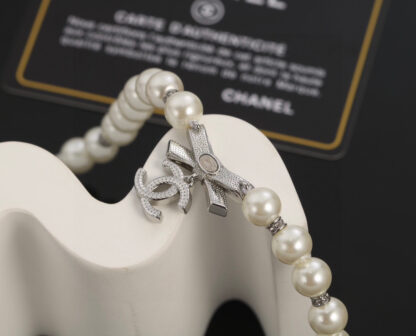 Chanel pearl necklace clavicle chain - Image 3