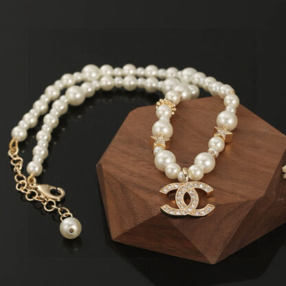 Chanel pearl necklace clavicle chain - Image 3