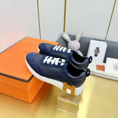 Hermès Spring and Summer Couples Blue and White Color Matching Sports Casual Shoes - Image 3