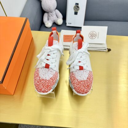 Hermes Spring and Summer Couples White and Red Colorblock Breathable and Durable Sports Casual Shoes - Image 3