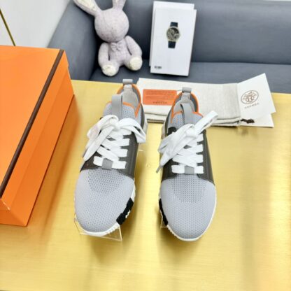 Hermes Spring and Summer Couple's Grey and Black Colorblock Breathable and Durable Sports Casual Shoes - Image 3