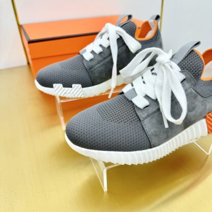 Hermes Spring and Summer Couples British Gray and Orange Colorblock Breathable and Durable Sports Casual Shoes - Image 3