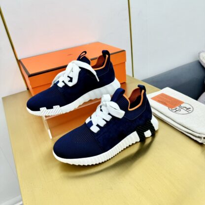 Hermes Spring and Summer Couples British Blue and White Color Matching Breathable and Durable Sports Casual Shoes - Image 3