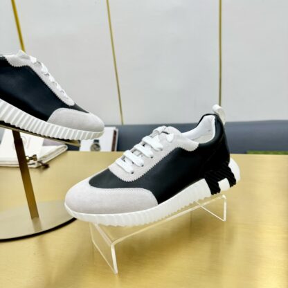 Hermes Spring and Summer Couples British Grey and Black Color Matching Sports Casual Shoes - Image 3