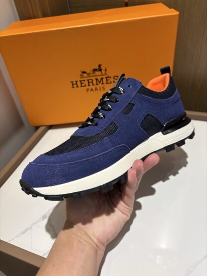 Hermès men's blue and black breathable sports shoes - Image 4