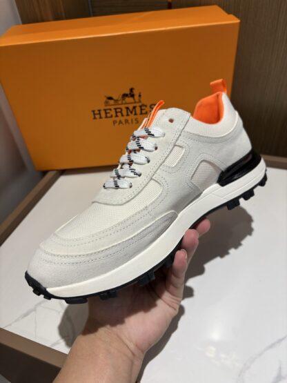 Hermès men's white and gray breathable sports shoes - Image 4