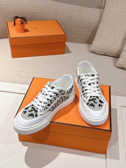 Hermes couple gray and black fashion retro casual skateboard shoes - Image 4