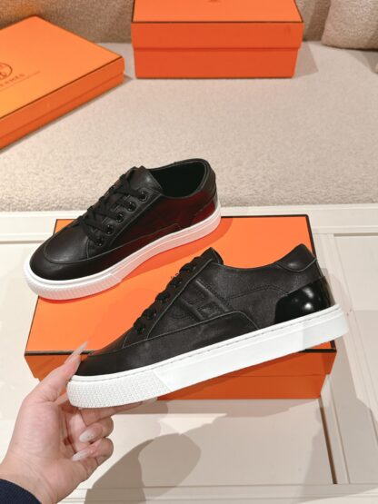 Hermes white and black couple fashion casual skateboard shoes - Image 4