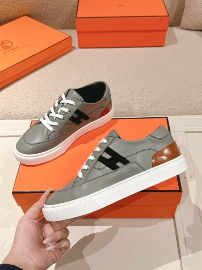 Hermes gray and black couple fashion casual skateboard shoes - Image 4