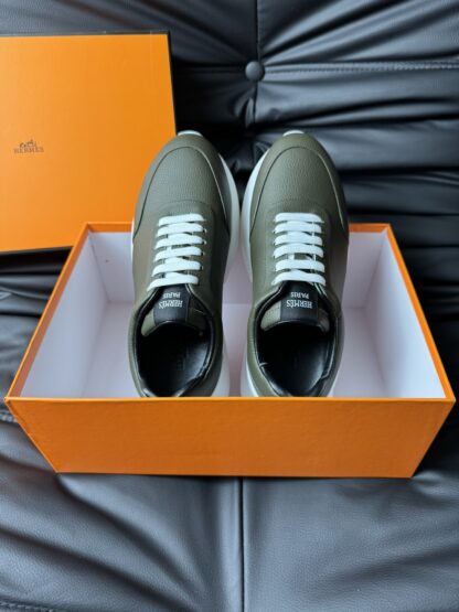 Hermès Dark Green Premium Ultra Lightweight Sneakers - Image 4