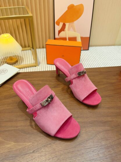 Hermès pink handmade stiletto sandals - Image 4