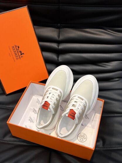 Hermes men's white apricot soft and comfortable casual sports shoes - Image 4