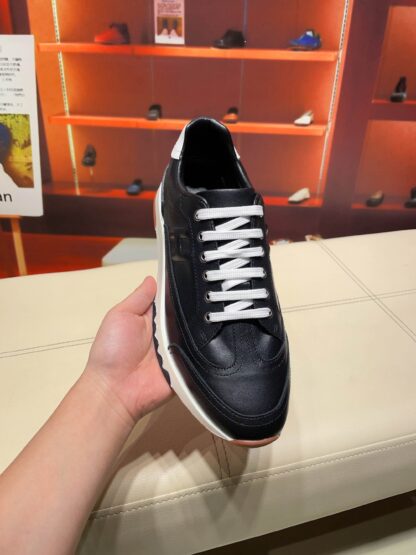 Hermès French Paris catwalk model black classic casual shoes - Image 4