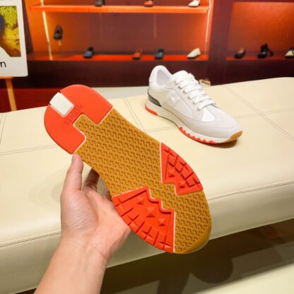 Hermès France Paris catwalk white and gray classic casual shoes - Image 4