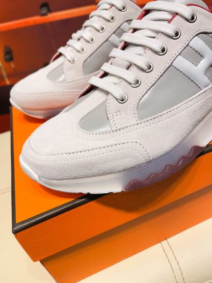 Hermes apricot grey French Paris catwalk simple casual shoes - Image 4
