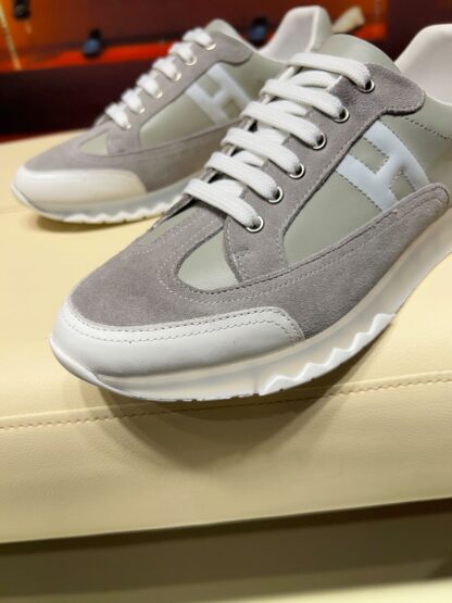 Hermes green grey French Paris catwalk simple casual shoes - Image 4