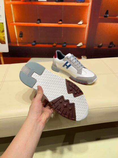 Hermes blue-grey French Paris catwalk simple casual shoes - Image 4