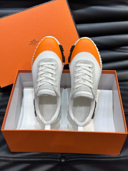 Hermes men's white and gray lightweight breathable casual sports shoes - Image 4