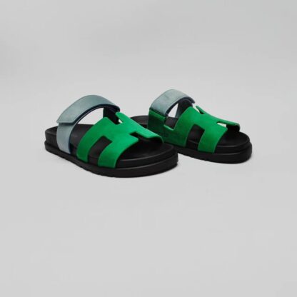 Hermès couple blue-green woven sandals - Image 3