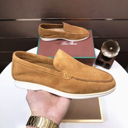 Hermès couple brown high-end classic loafers - Image 4