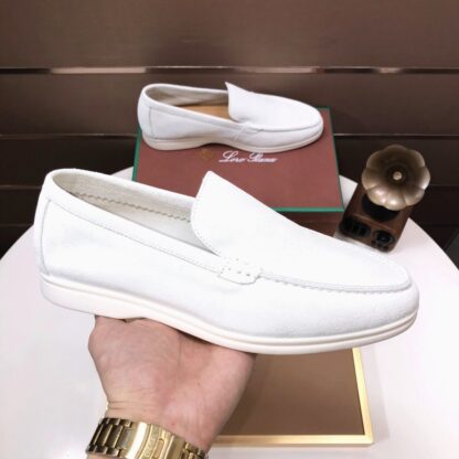 Hermès couple white high-end classic loafers - Image 4