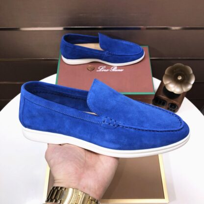 Hermès couple blue high-end classic loafers - Image 4