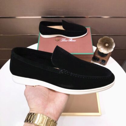 Hermès couple black high-end classic loafers - Image 4
