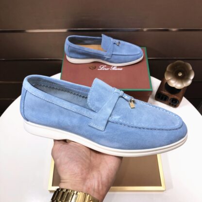 Hermès couple light blue high-end classic loafers - Image 4