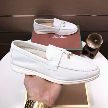 Hermès white couple's high-end classic loafers - Image 4
