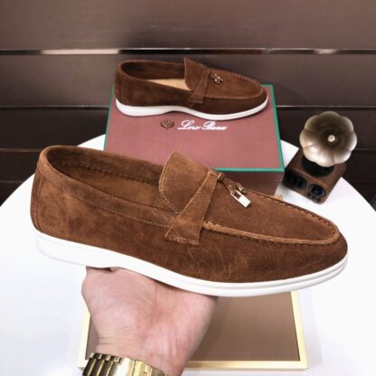 Hermès dark brown couple's high-end classic loafers - Image 4