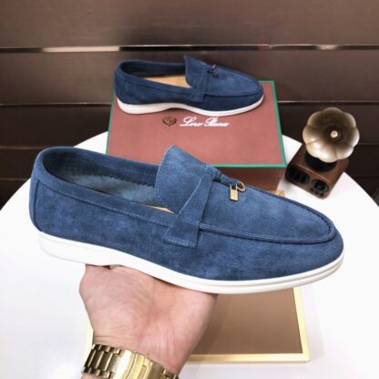 Hermès blue couple high-end classic loafers - Image 4