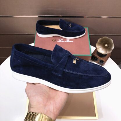 Hermès blue and black couple's high-end classic loafers - Image 4