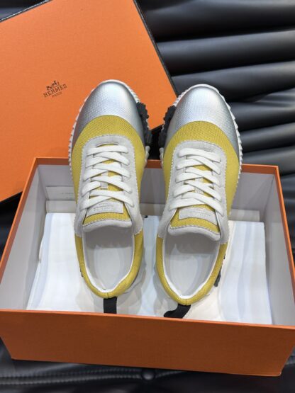 Hermès men's yellow-gray versatile casual sports shoes - Image 4
