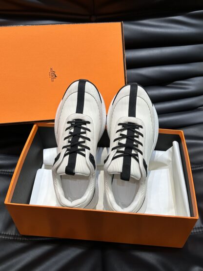 Hermes men's beige black breathable fashion casual sports shoes - Image 4