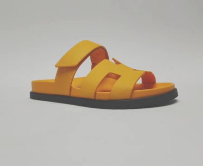 Hermès Couples Braided Yellow Slippers - Image 4