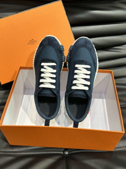 Hermes dark blue breathable versatile casual sports shoes - Image 4