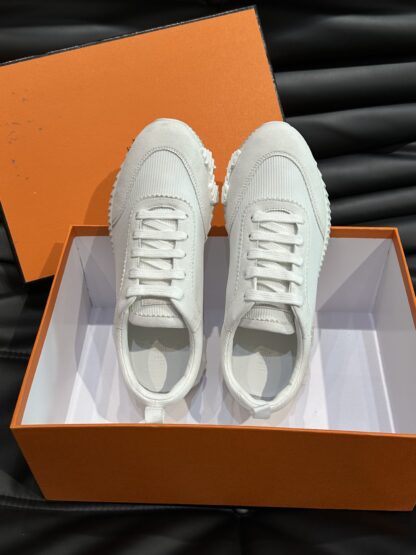 Hermes white fashion casual sneakers - Image 4